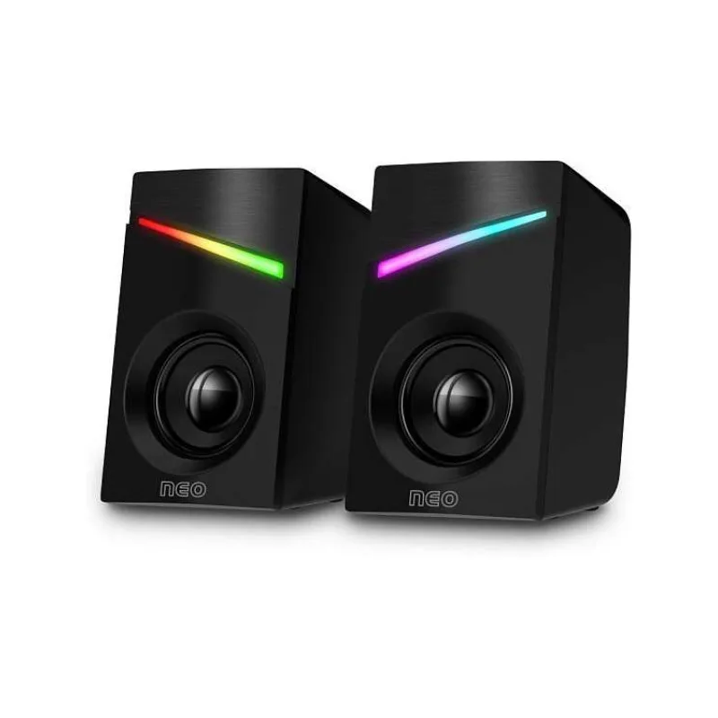 CONNECT IT NEO PC reproduktory 2.0, 3W, RGB podsvícení, 3,5mm jack+ USB, ČERNÉ (CSP-1100-BK)