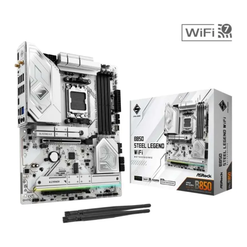 ASRock MB Sc AM5 B850 Steel Legend WiFi, AMD B850, 4xDDR5, 1xHDMI, WiFi, ATX (B850 Steel Legend WiFi)