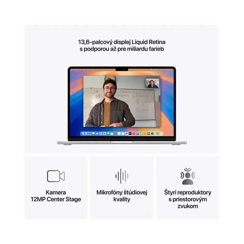 MacBook Air 13" Apple M4 10C CPU 10C GPU 24GB 512GB Strieborný SK (MC654SL/A)