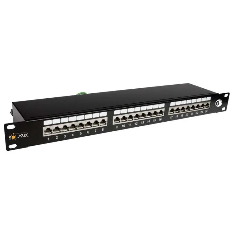Solarix Patch panel 24 x RJ45 CAT6 STP černý 1U (24200124)