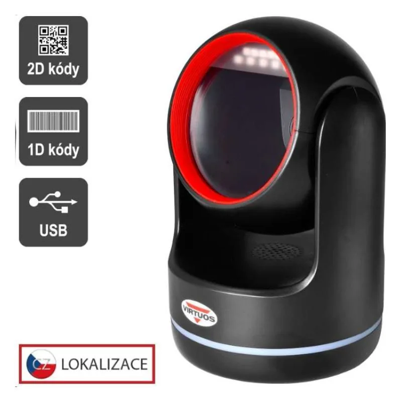 Virtuos CCD 2D čtečka Virtuos HT-861A, stacionární, USB, černá (EHE0009)
