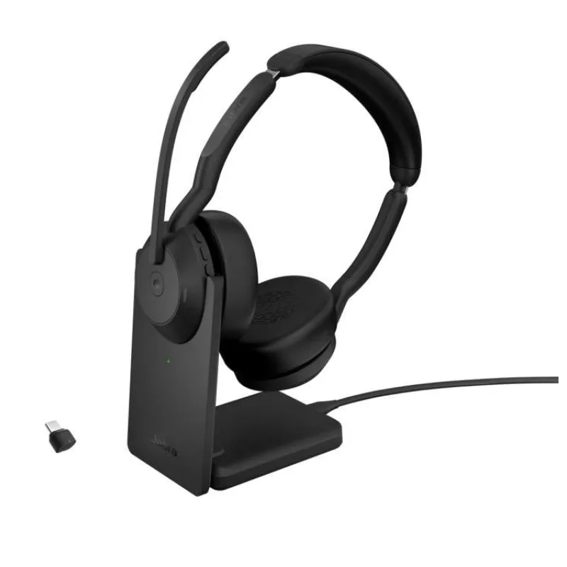 Jabra Evolve2 55/Stereo/ANC/USB-C/BT-USB/Bezdrát/MS/Stand/Černá (25599-999-889)