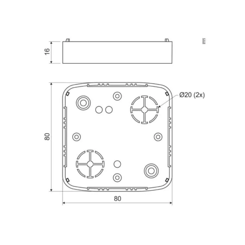 Tango inštalačná krabica hĺbka 16mm (2432)