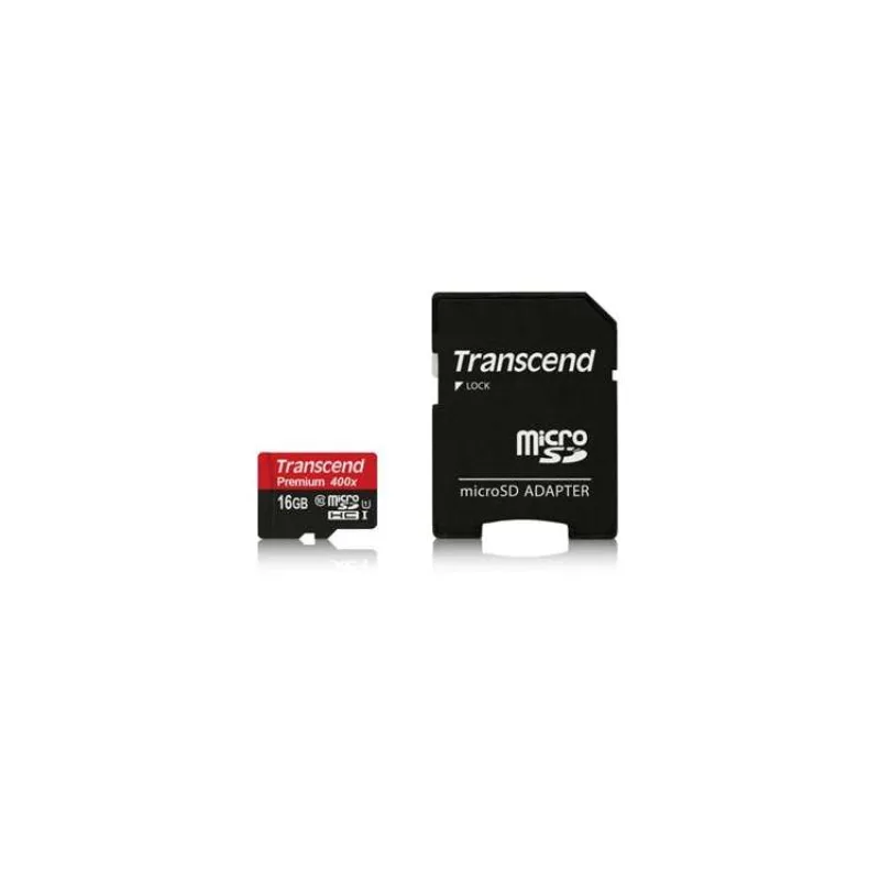 Karta TRANSCEND MicroSDHC 16GB Premium, Class 10 UHS-I 300x + adaptér (TS16GUSDU1)