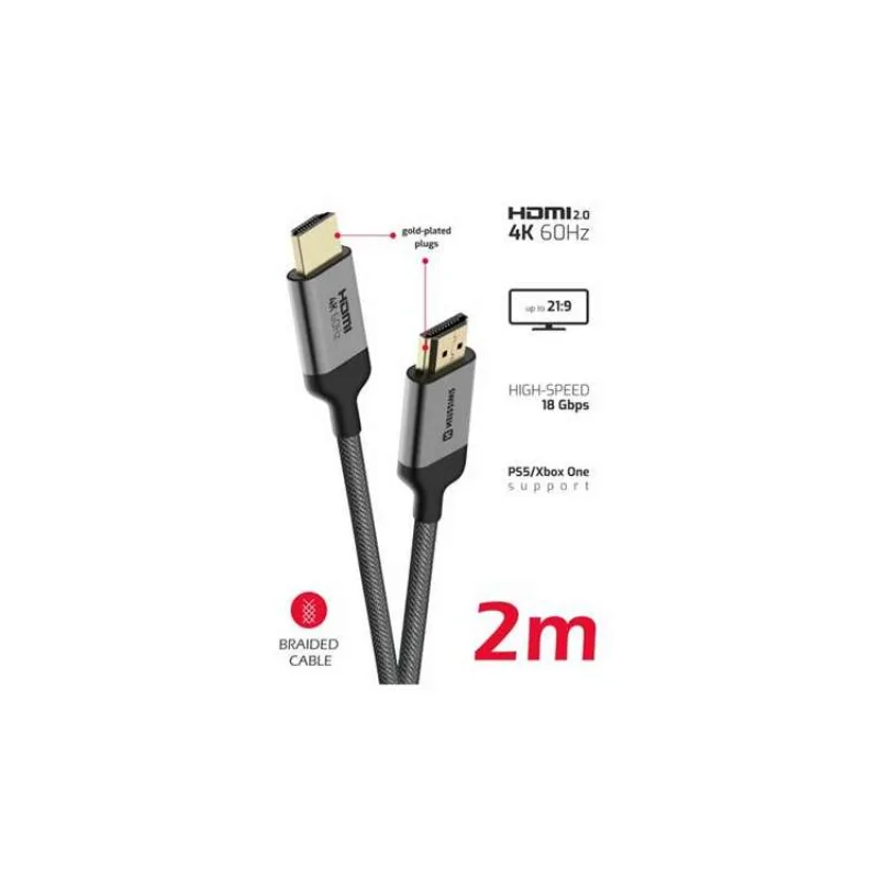 SWISSTEN KABEL HDMI NA HDMI 4K 60Hz 2,0 M (75501102)