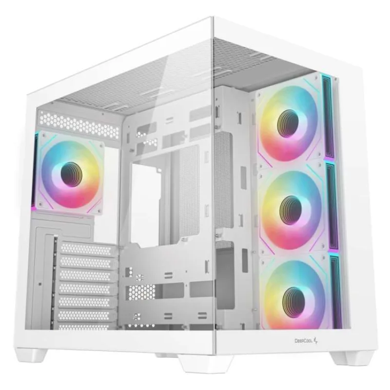 DEEPCOOL skříň CG530 4F ATX / 4x120mm ARGB fans / USB 3.0 / USB-C/ panoramatická / bílá (R-CG530-WHADA4-G-1)
