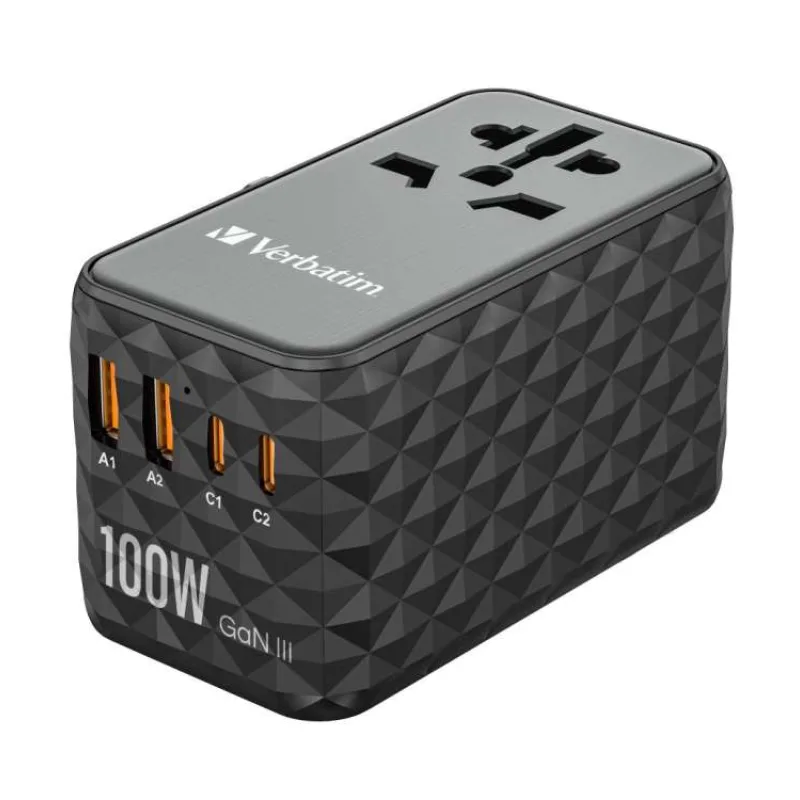 VERBATIM Univerzální cestovní adaptér nabíječka UTA-06 GaN III, 100W (32121)