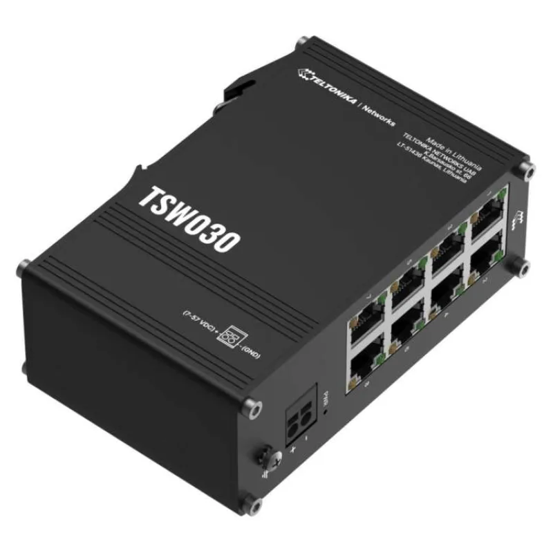 Teltonika TSW030 průmyslový nemanažovaný switch, 8x 10/100, bez zdroje (TSW030000000)