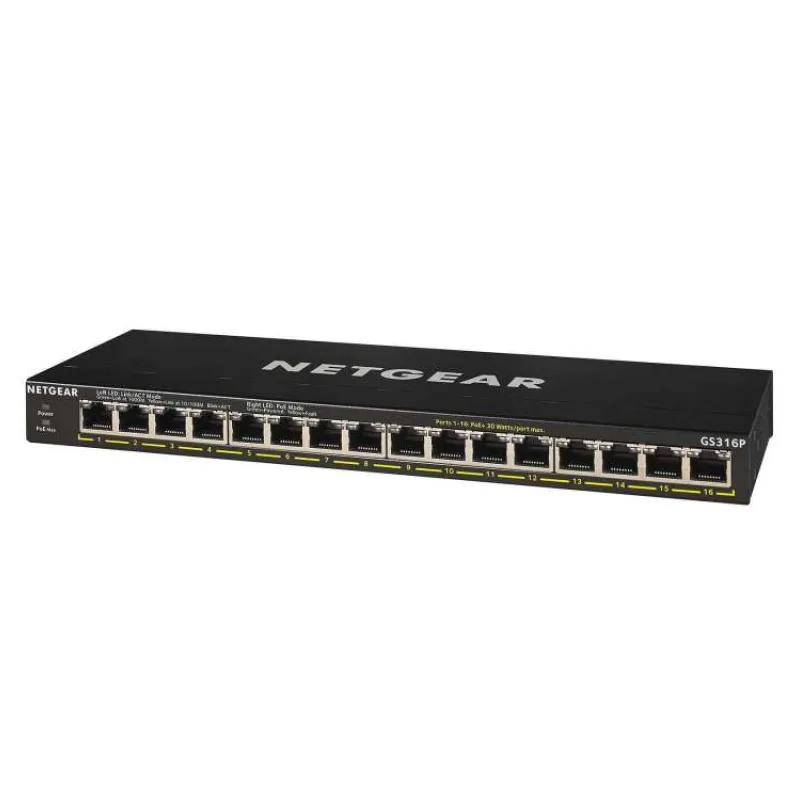 NETGEAR 16PT GE UNMANAGED SWCH W/POE/POE+ (GS316P-100EUS)