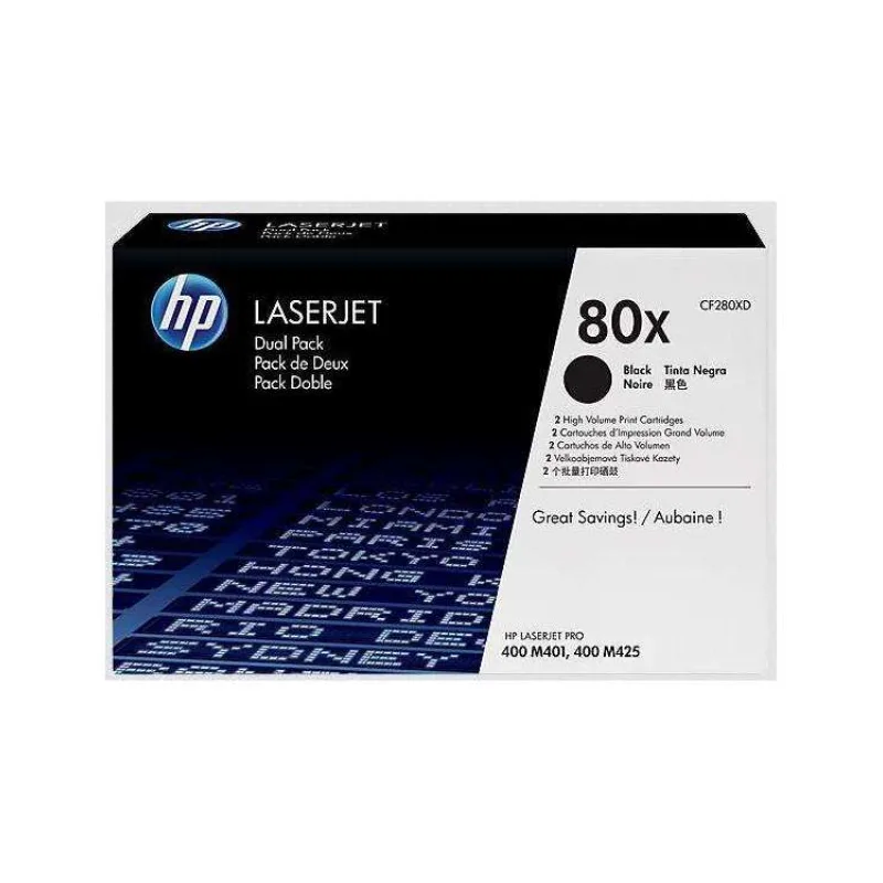 HP toner 80X/Black/2x6900 stran/2-pack (CF280XD)