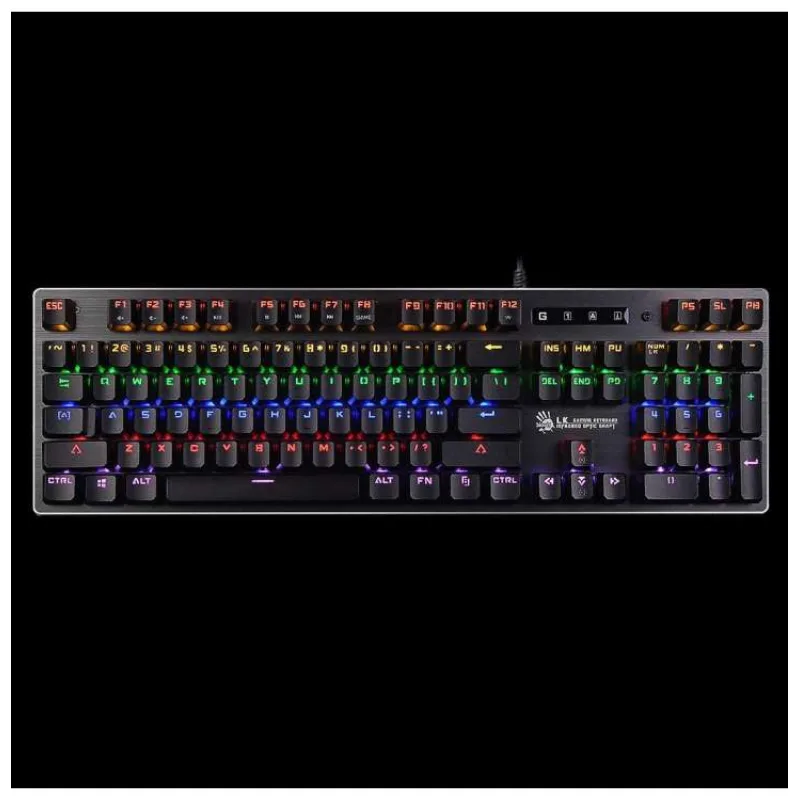 A4tech Bloody Klávesnice B760, herní klávesnice, mechanická, drátová, Black Switch, CZ/SK, Černá (B760-BK-BS)