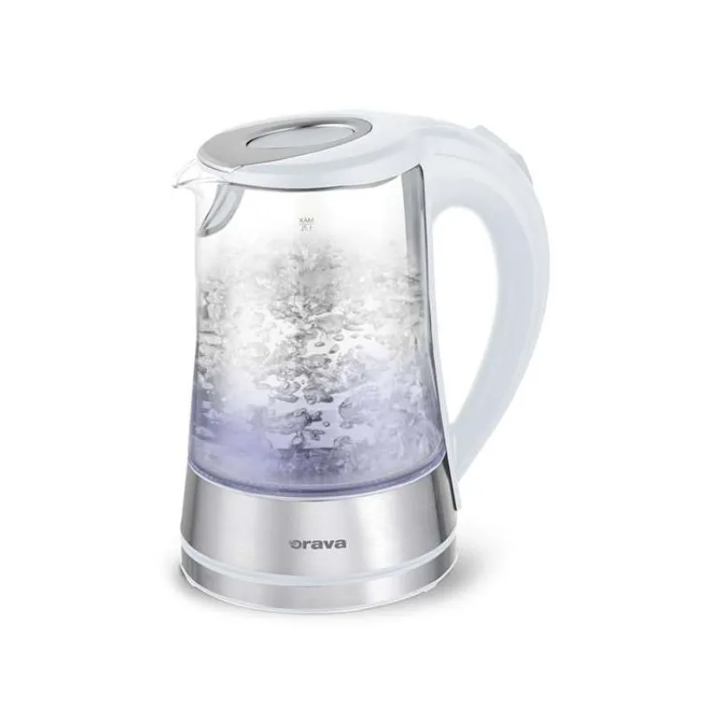 Orava VK-4017 W rychlovarná konvice, 2200 W, 1.7 l, skleněná, LED podsvícení, automatické vypnutí, bílá (VK-4017 W)