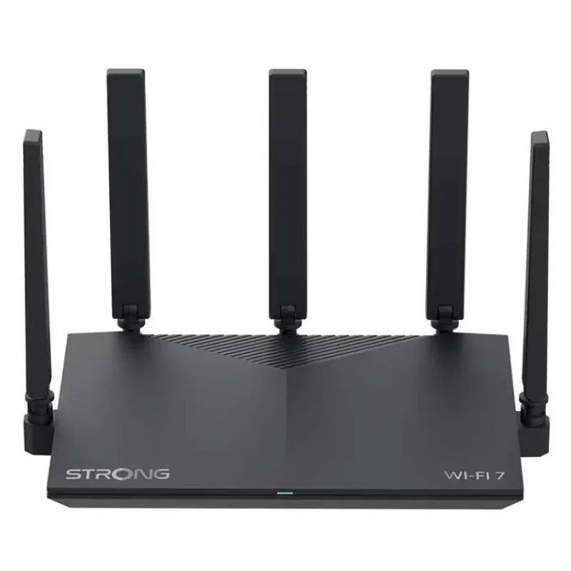 STRONG Wi-Fi 7 router ROUTERBE3600/ Wi-Fi 7/ 3600 Mb/s/ 3x LAN/ 1x WAN/ 5x vnější 3dBi anténa/ černý (ROUTERBE3600)