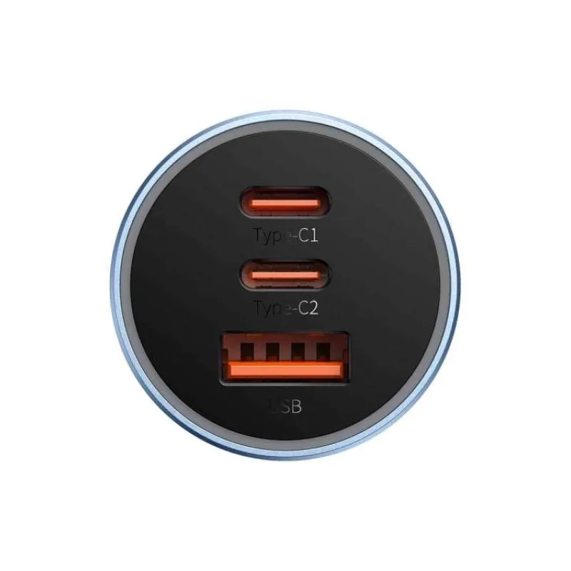 Baseus CGJP010013 Nabíjačka do Autá Triple Quick Charger USB/USB-C/USB-C 65W Dark Grey (6932172610289)
