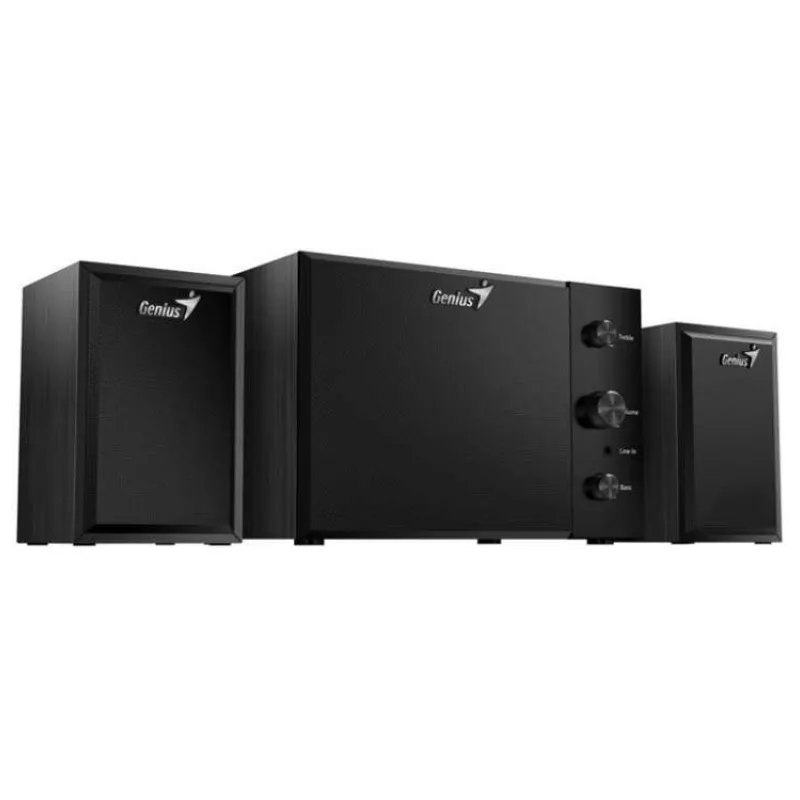 Genius repro SW-2.1 350 , 15W, 3,5mm jack, dřevěné, černé (31730037401)