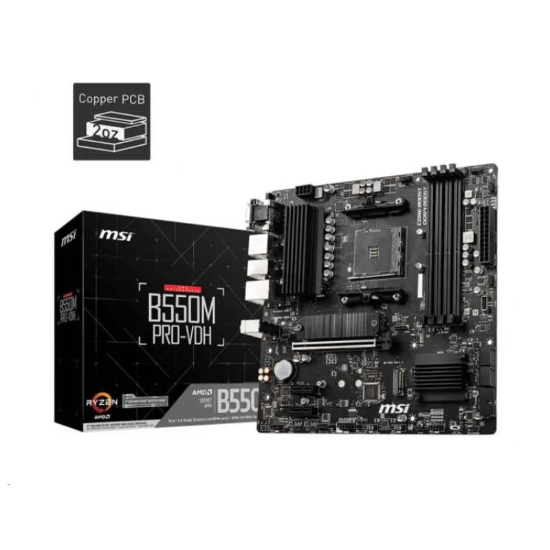 MSI MB Sc AM4 B550M PRO-VDH, AMD B550, 4xDDR4, 1xDP, 1xHDMI, 1xVGA, mATX (B550M PRO-VDH)