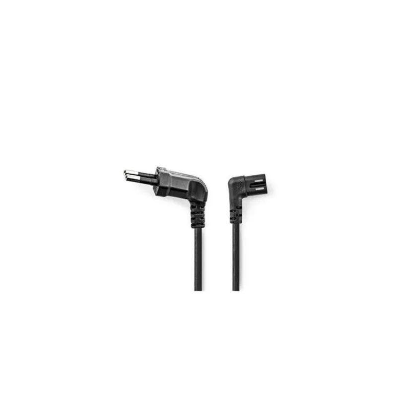 NEDIS napájecí kabel pro adaptéry/ Euro zástrčka - konektor IEC-320-C7/ úhlový-úhlový/ dvoulinka/ černý/ bulk/ 5m (CEGL11055BK50)