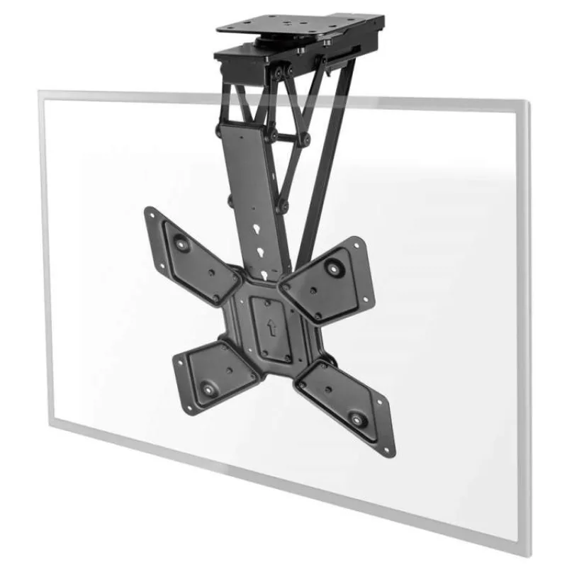 NEDIS stropní TV držák/ 23 - 65 "/ nosnost 30 kg/ motorizovaný/ otočný/ naklápěcí/ vzdálenost od stropu 140 mm/ DO/ ocel (TVCM5850BK)