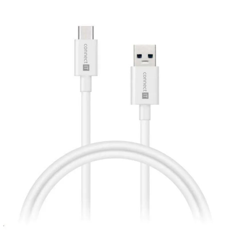 CONNECT IT Wirez USB C (Type C) - USB, tok proudu až 3A !, bílý, 2 m (CI-1179)