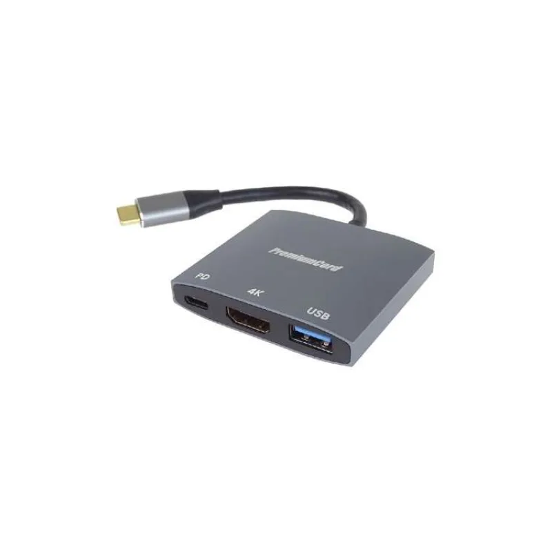 PremiumCord adaptér USB-C na HDMI, USB3.0, PD, 4K a FULL HD 1080p rozlíšenie (ku31hdmi15)