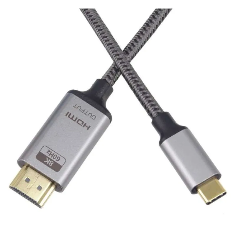 PremiumCord USB-C na HDMI kabel 2m rozlišení obrazu 8K@60Hz,4K@144Hz Aluminium (ku31hdmi22)