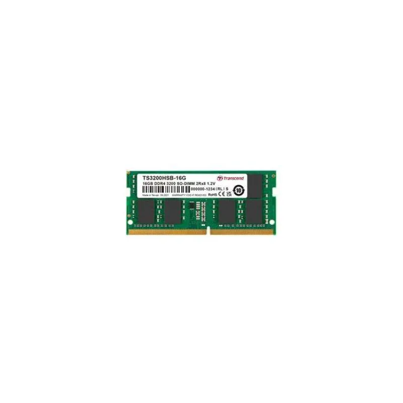 SODIMM DDR4 16GB 3200MHz TRANSCEND 2Rx8 1Gx8 CL22 1.2V (TS3200HSB-16G)