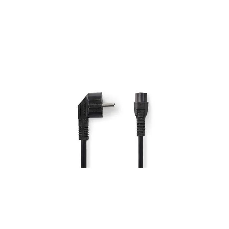 NEDIS napájecí kabel/ Typ F zástrčka - IEC-320-C5/ přímý/ úhlový/ trojlístek/ černý/ bulk/ 5m (CEGL10100BK50)