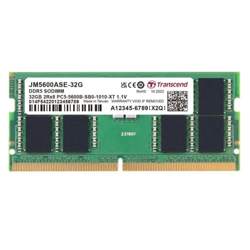 TRANSCEND SODIMM DDR5 32GB 5600MHz 2Rx8 CL46 (JM5600ASE-32G)