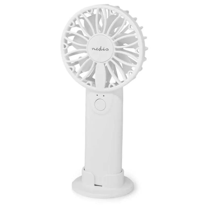NEDIS ruční ventilátor/ průměr 6 cm/ výkon 0,9 W/ 2 rychlosti/ plast/ bílý (FNHH1WT)