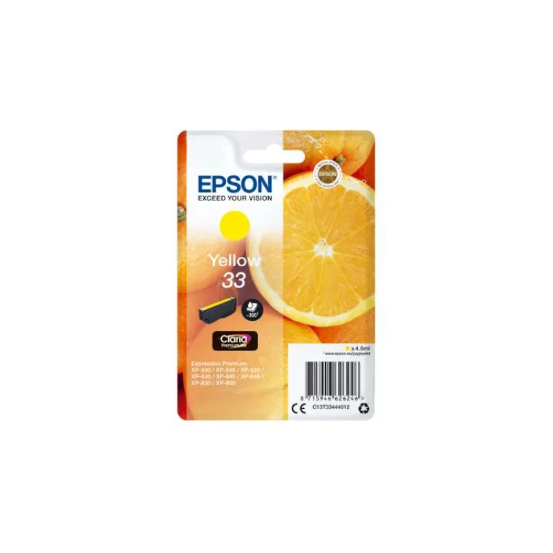Epson Singlepack Yellow 33 Claria Premium Ink (C13T33444012)