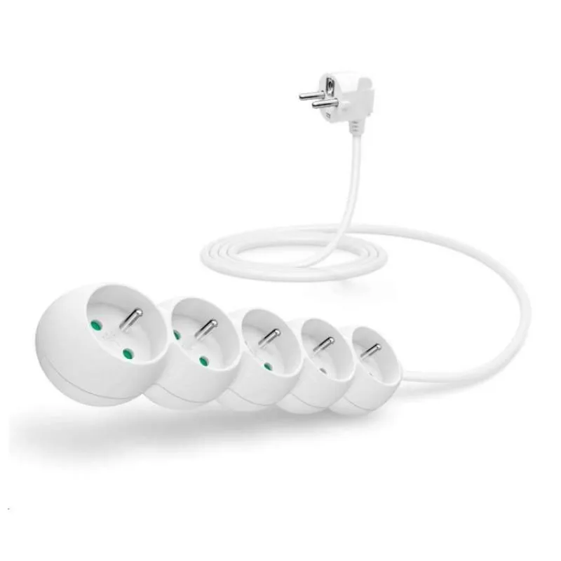 CONNECT IT prodlužovací kabel 230 V, 5 zásuvek, 2 m, bez vypínače (bílý) (CI-1317)