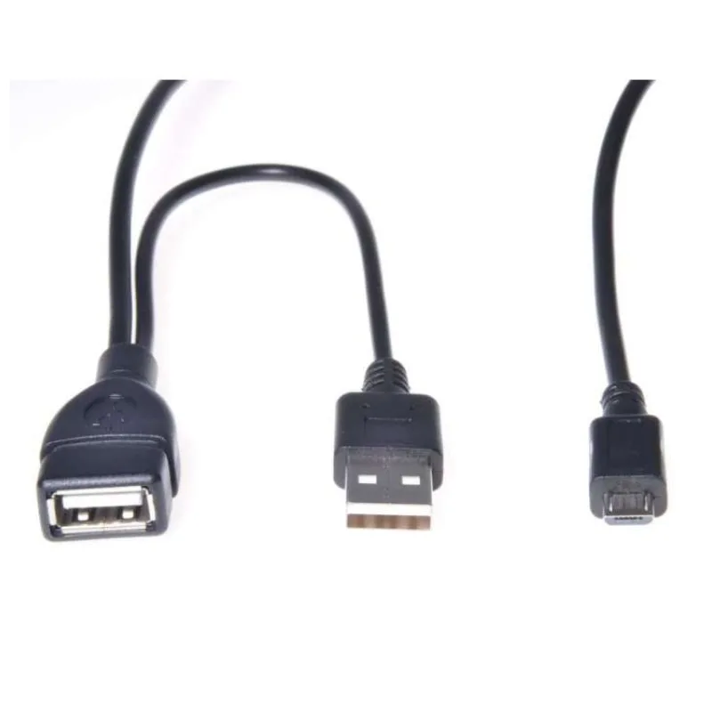 PREMIUMCORD USB redukčný kábel USB A/samec+USB A/samec - Micro USB/samec OTG (kur-21)