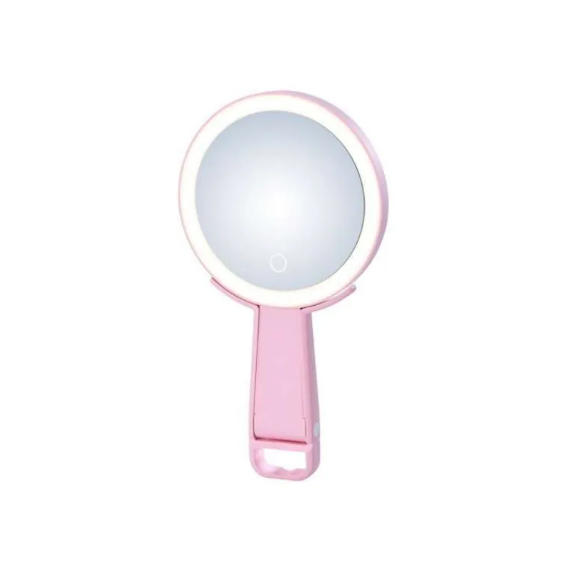 IMMAX LED kosmetické zrcátko SWEET Make up/ oboustranné/ 10x zvětšovací/ CCT/ stojánek na mobil/ růžové (09102L)