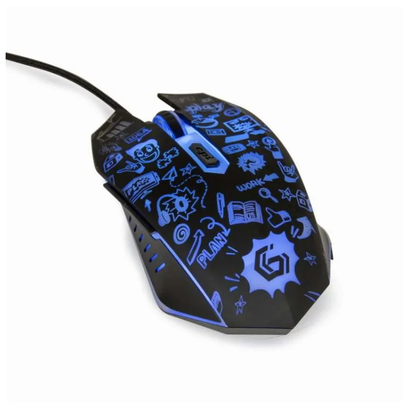 GEMBIRD myš MUS-6B-GRAFIX-01, černá s grafickým potiskem, USB (MUS-6B-GRAFIX-01)