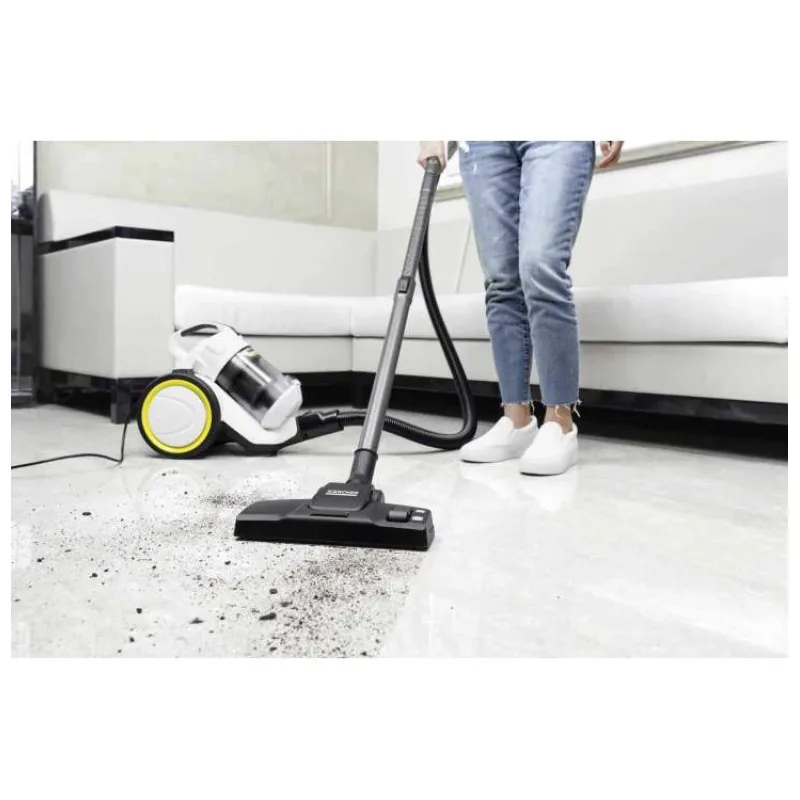 Karcher VC 3 podlahový vysavač, 700 W, HEPA filtr, bezsáčkový, 76 dB, prachová nádoba 0,9 l, bílá (1.198-053.0)