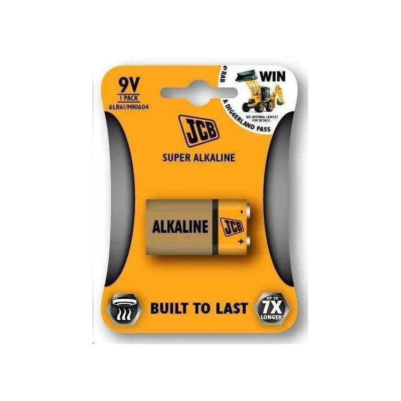 JCB SUPER alkalická baterie 6LR61/9V, blistr 1 ks (JCB-6LR61-1B)