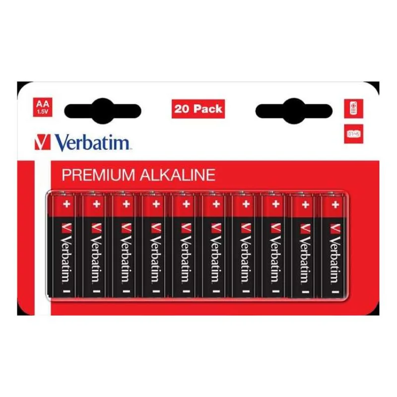 VERBATIM Alkalická Baterie AA 20 Pack / LR6 (49877)