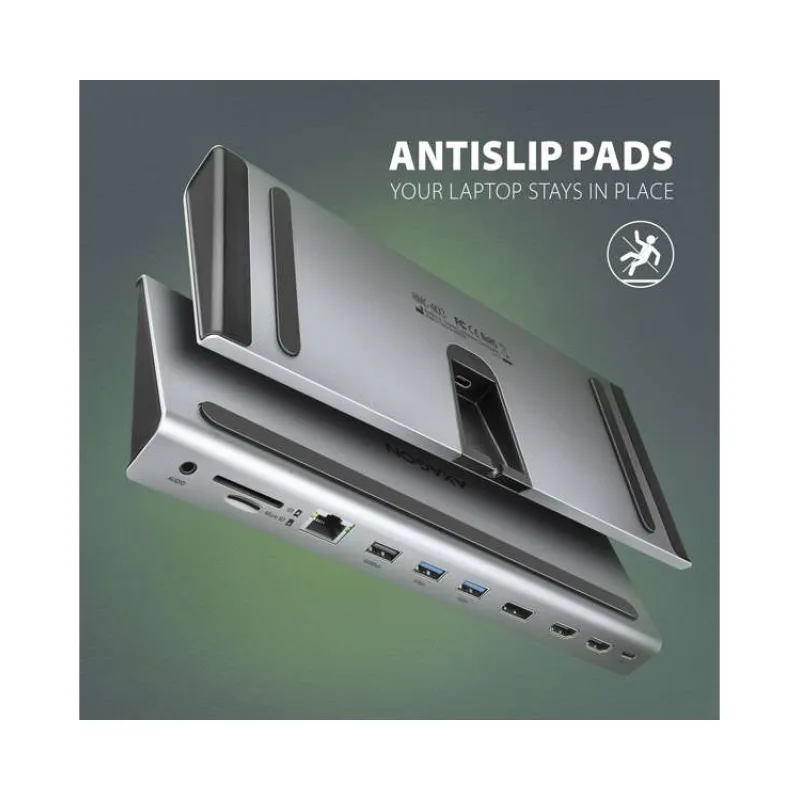 AXAGON HMC-4KX3 USB 5Gbps hub, 3x USB-A, 2x HDMI, DP, RJ-45, SD/microSD, audio, PD 100W, kábel 40cm (HMC-4KX3)