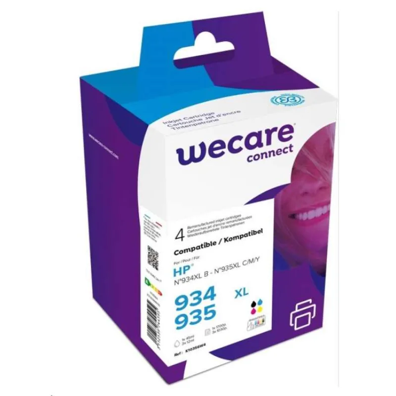 WECARE ARMOR cartridge 934XL, 935XL -OfficeJet 6812,6815,Officejet Pro 6230,6830,6835, černá/black+1C+1M+1Y, 1x45/3x12m (K10356W4)