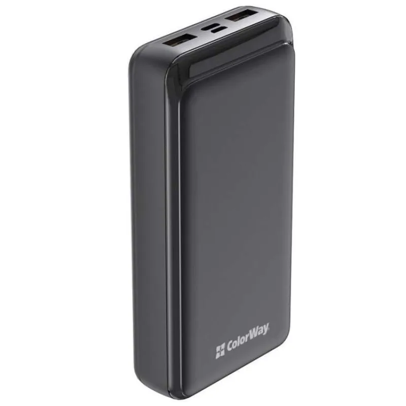 COLORWAY powerbanka/ 20 000mAh/ 2x USB/ USB-C/ Micro-USB/ Černá (CW-PB200LPD2BK)