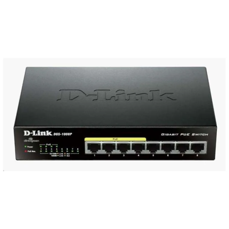 D-Link DGS-1008P/E 8-port 10/100/1000 Desktop Switch w/ 4 PoE Ports (DGS-1008P/E)