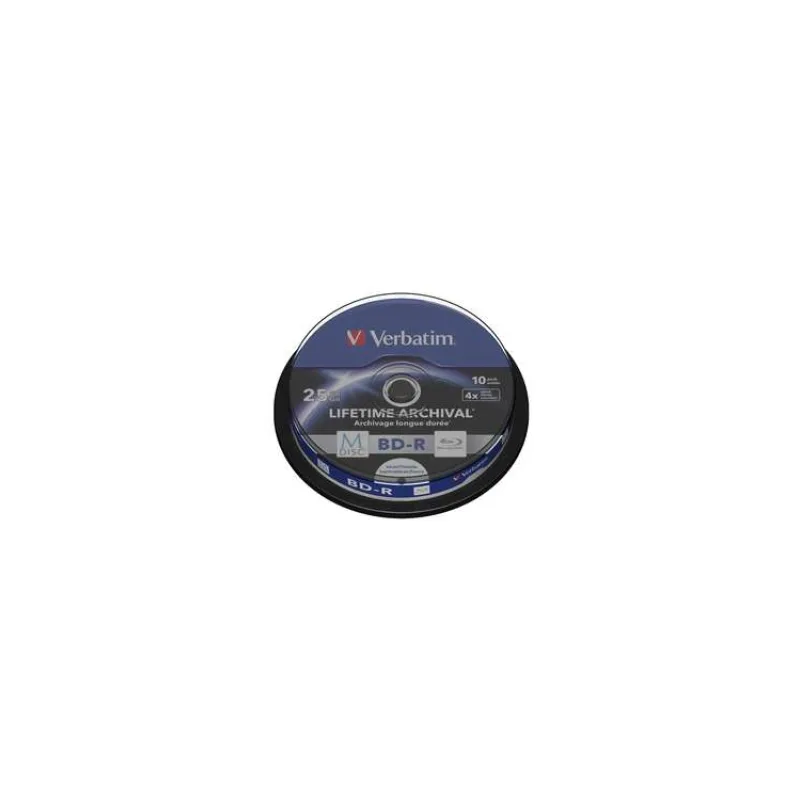VERBATIM M-DISC BD-R SL 25GB, 4x, printable, spindle 10 ks (43825)