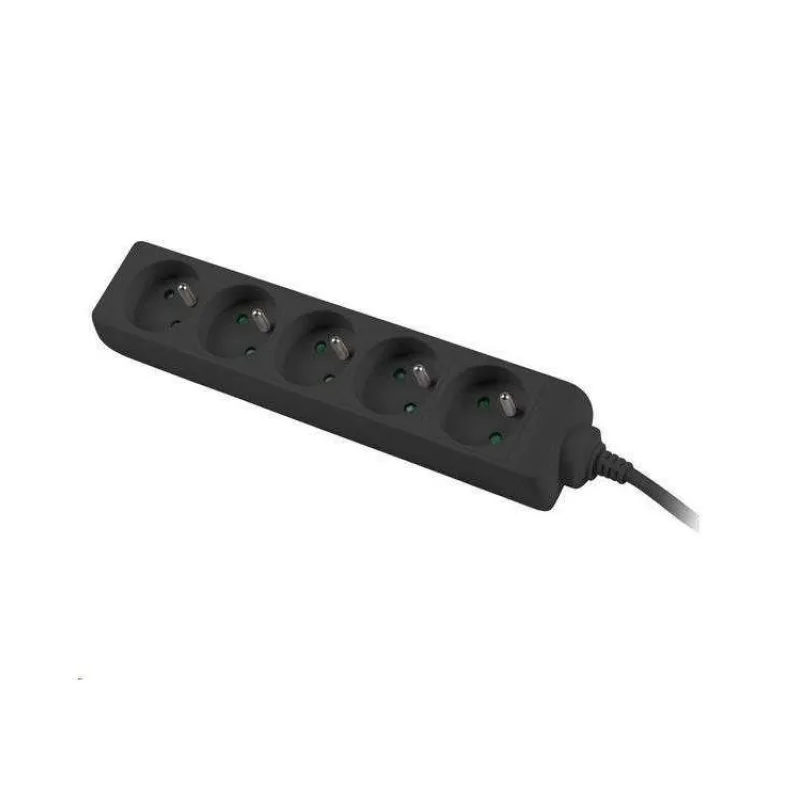 PremiumCord Prodlužovací přívod 230V 5m 5 zásuvek, černý (ppa5-05bk)