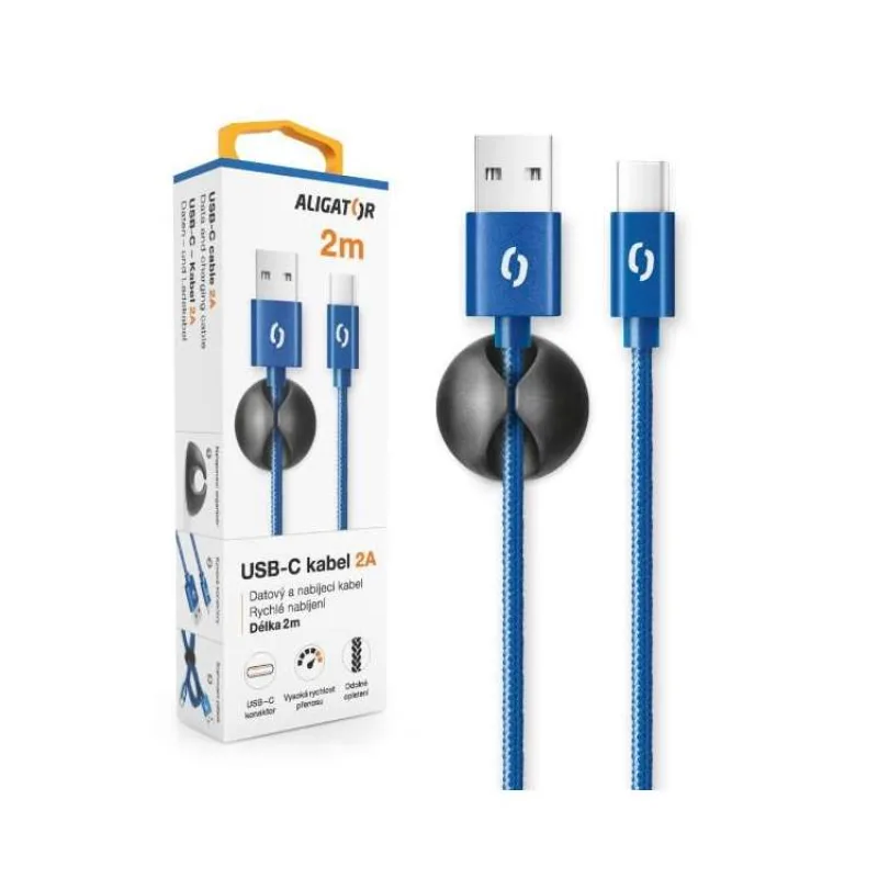 ALIGATOR PREMIUM 2A kabel, USB-C, modrá (DATKP30)