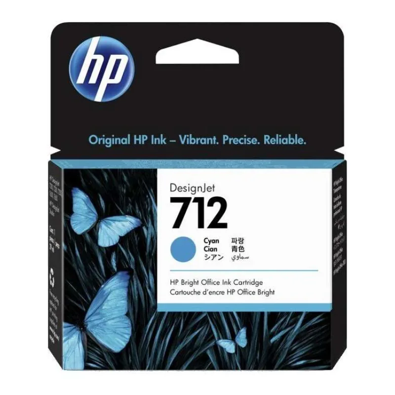 HP 712 Inkoustová náplň azurová (3ED67A)