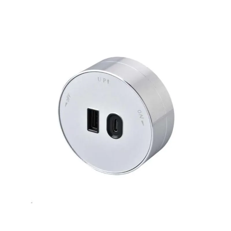 Zásuvkový modul Viking A60S, strieborná/výstupy - 1xUSB-A, 1xUSB-C/výkon až 2500W/230V,16A,50Hz (VA60S)