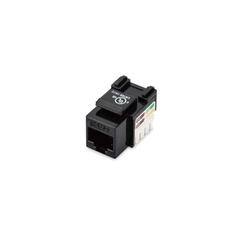 DIGITUS Keystone Jack CAT 5e, nestíněný RJ45 na LSA, barva černá (DN-93501)