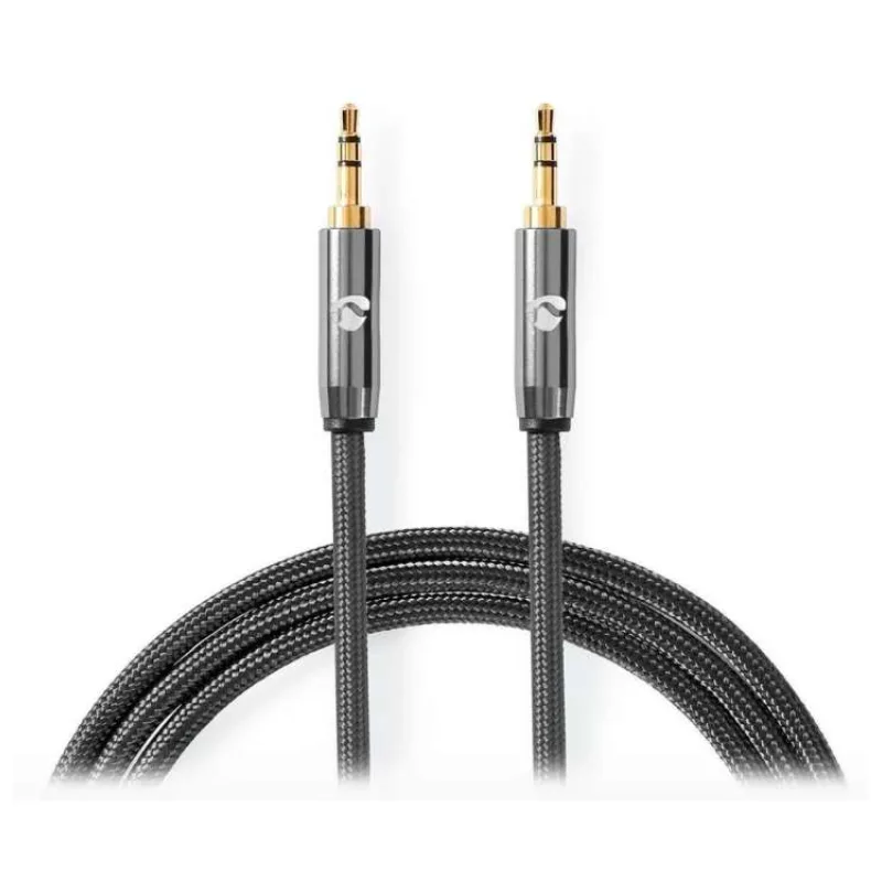 NEDIS PROFIGOLD stereo audio kabel/ 3,5 mm jack zástrčka - 3,5 mm jack zástrčka/ bavlna/ šedý/ BOX/ 2m (CATB22000GY20)