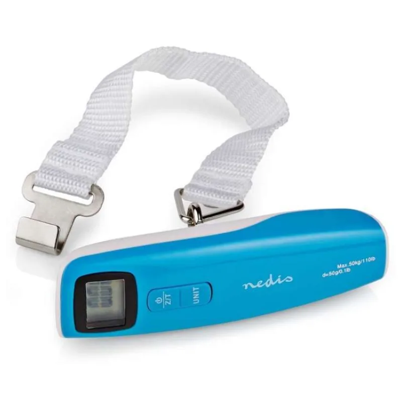 NEDIS digitální váha zavazadel/ max. zatížení 50kg/ modro-bílá (SCLU112BU)
