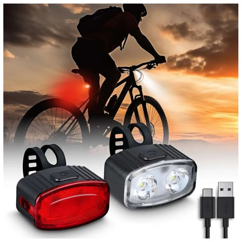 Solight set nabíjacích cyklo svietidiel, 160lm predné, zadné červená, Li-Ion, USB (WN47)